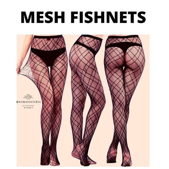 FISHNET STOCKINGS | Criss-cross mesh nylon - Picture 3 of 3